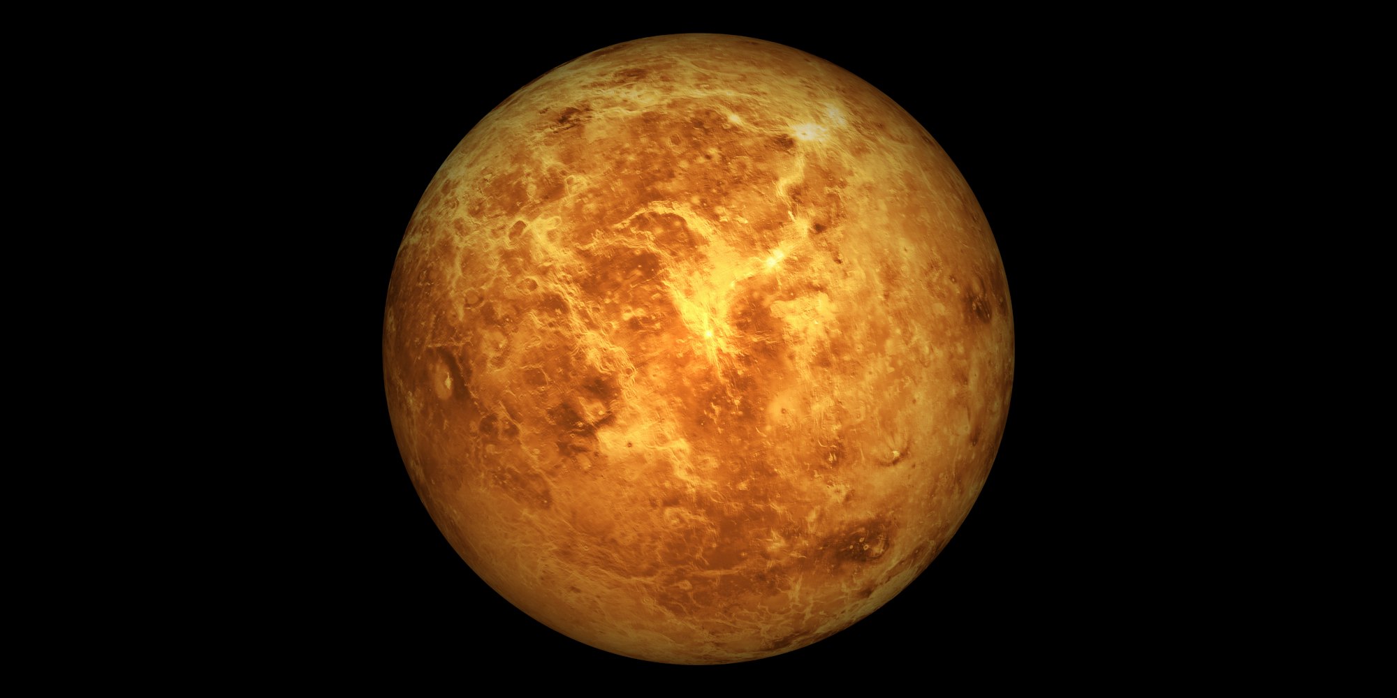 Planet venus with black background